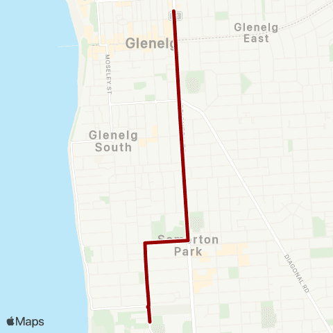 Torrens Transit Brighton Secondary School - Glenelg map