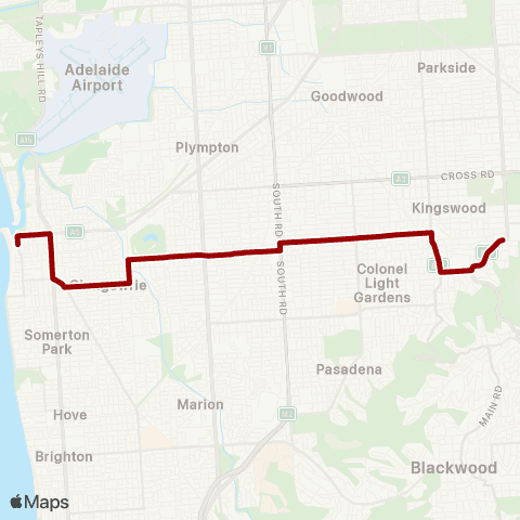 Torrens Transit Mercedes College - Glenelg map