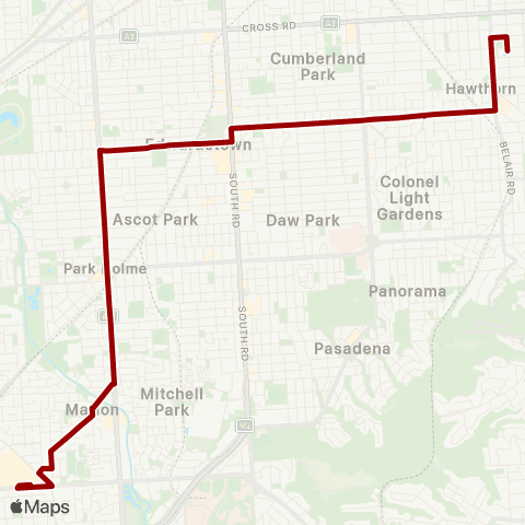 Torrens Transit Mitcham Girls High School - Marion Ctr map