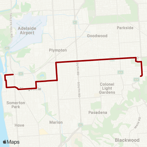 Torrens Transit Glenelg - Highgate map