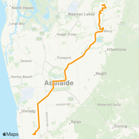 Torrens Transit Marion Centre Intg - Golden Grove Intg map