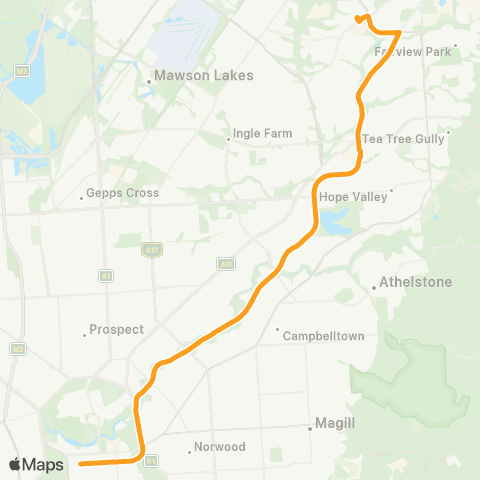 Torrens Transit Golden Grove & Tea Tree Plz Intg - City map