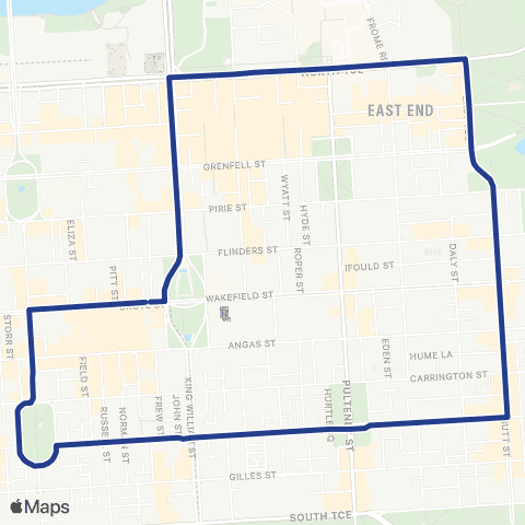 Torrens Transit City Connector  (Anti-Clockwise) map