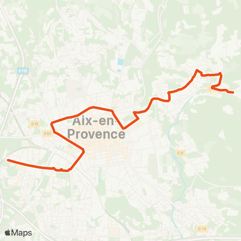 Aix en Bus Parking 3 Bons Dieux ↔ Europe-Cezanne map