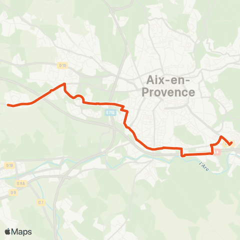 Aix en Bus Château Galice ↔ Saint-Anne map