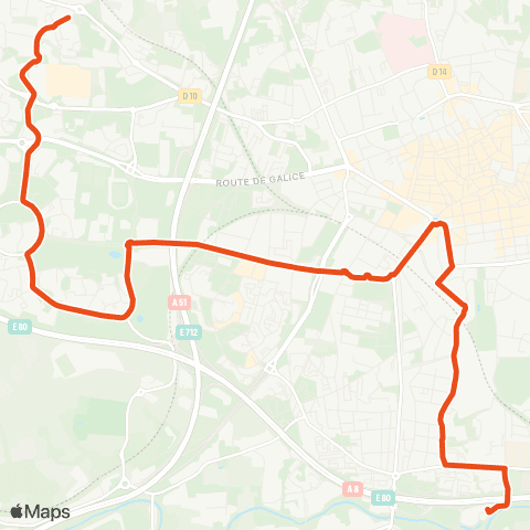 Aix en Bus P+R Krypton ↔ Saint Mitre map