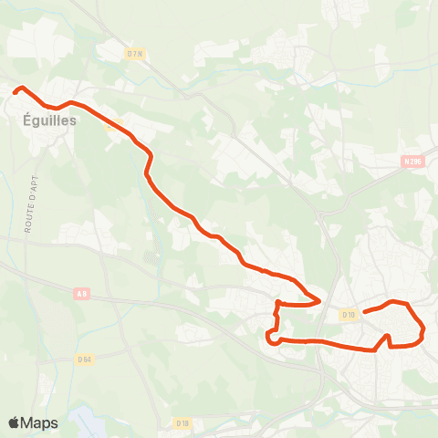 Aix en Bus Complexe sportif ↔ Silvacane map