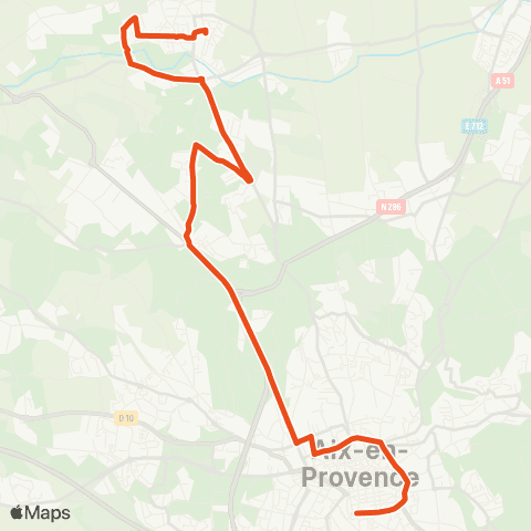 Aix en Bus 8303-4:Puyricard ↔ Rocher du Dragon / Scolaire map