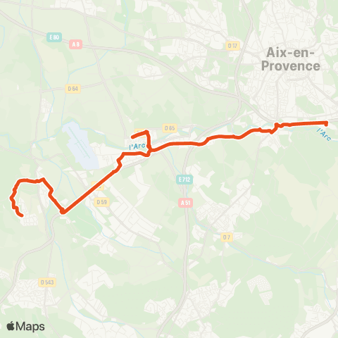 Aix en Bus 8305-1:Duranne ↔ Adm Zola / Scolaire map