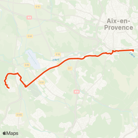Aix en Bus 8305-2:Duranne>S. Germain-Adm>Duranne / Scolaire map