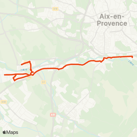 Aix en Bus 8305-3:Milles>Adm-S. Germain>Duranne / Scolaire map