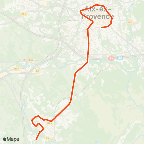 Aix en Bus 8404-2:Roi René>Luynes / Scolaire map