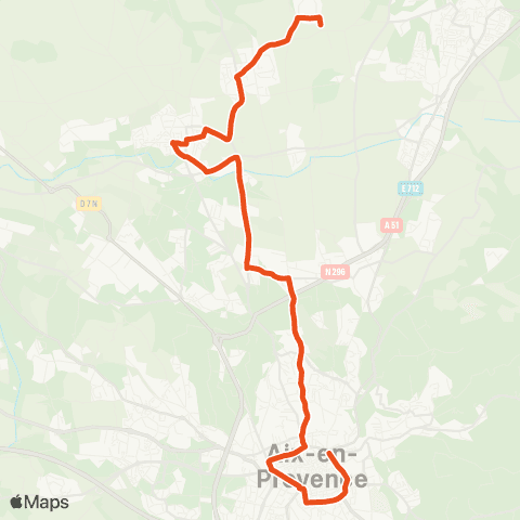 Aix en Bus Couteron ↔ Rotonde Tour de ville map
