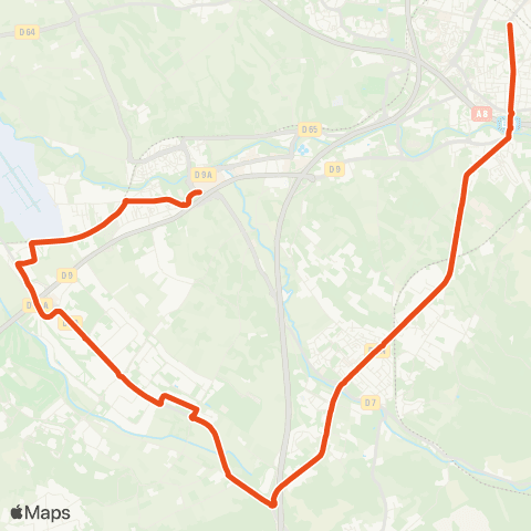 Aix en Bus Brossolette ↔ C. Cial les Milles map