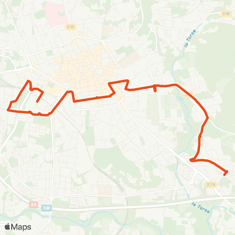 Aix en Bus Cité du Livre ↔ la Torse-Val St André map