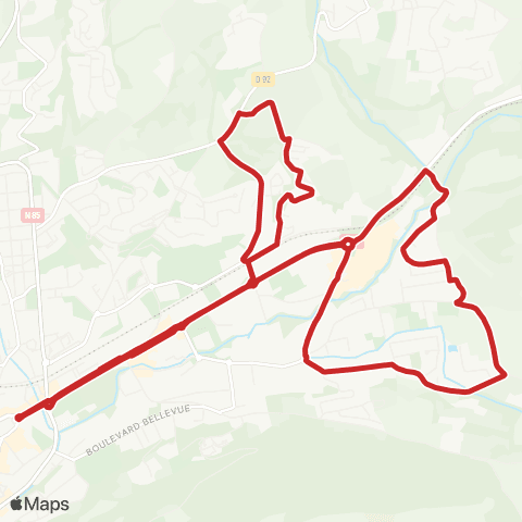 L'Agglo en bus Centro C : Chatelard>Beauchateau>Fauvins map