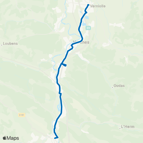 L'Agglobus Verniolle Ctre - Varilhes Gare - Foix Parvis map