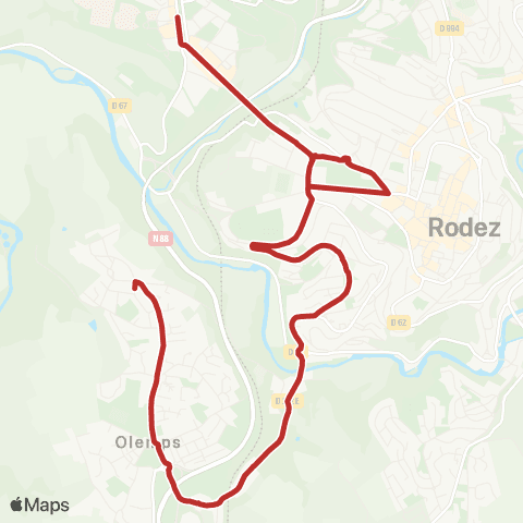 Agglobus Bourran - Place Foch - Olemps map