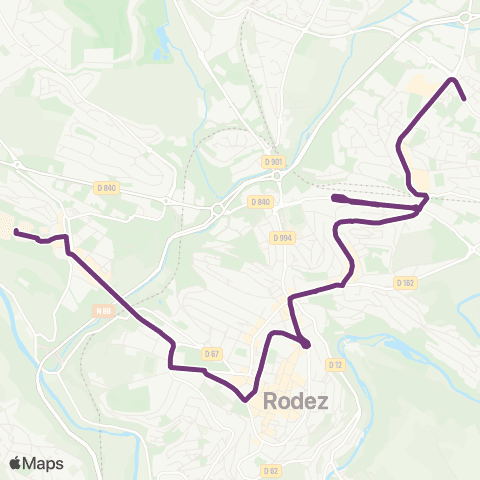 Agglobus Hôpital - Centre ville - Quatre Saisons map