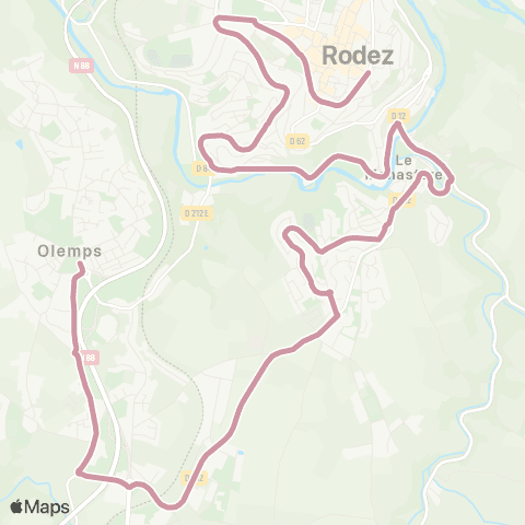 Agglobus Le Monastère - Olemps map