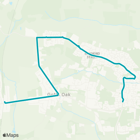 Arriva Herts and Essex Cuffley Railway Station - Hornbeam Way map
