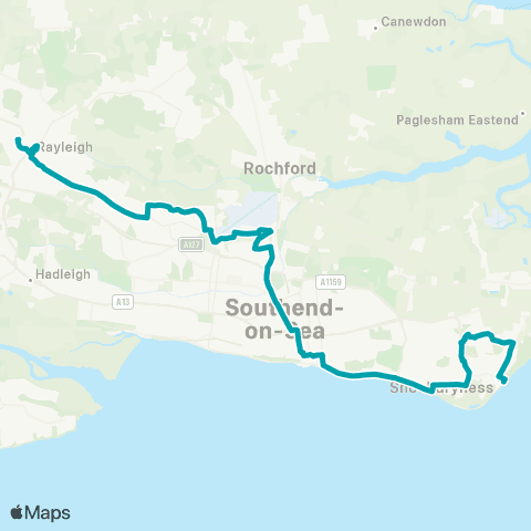 Arriva Herts and Essex Railway Station - East Beach map