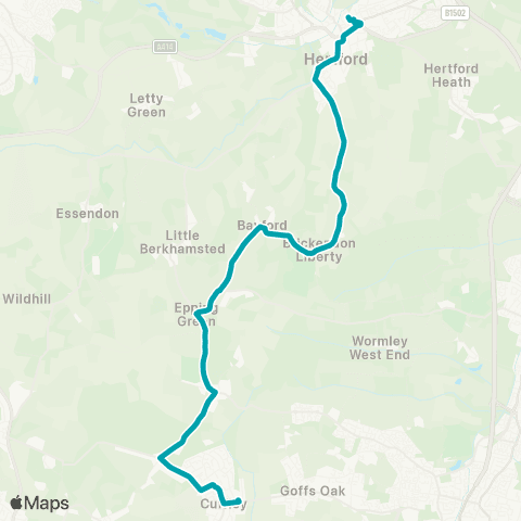 Arriva Herts and Essex Cuffley Railway Station - Bus Station map