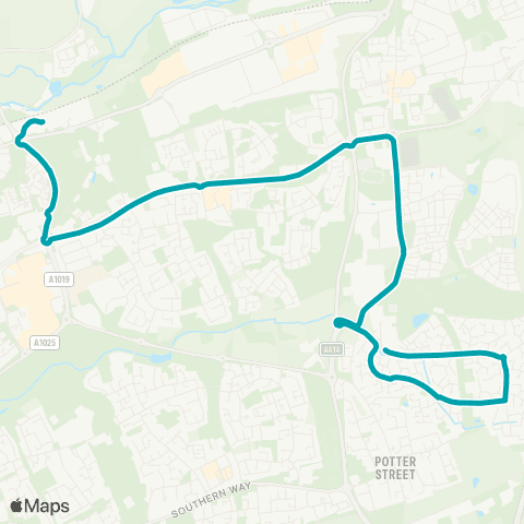 Arriva Herts and Essex Church Langley Tesco Store - Temp Bus Sta map