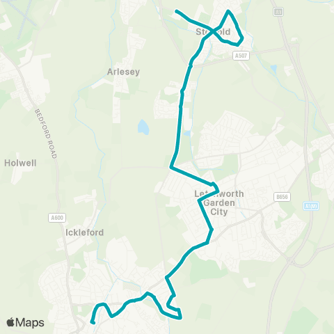Arriva Herts and Essex Hermitage Road - The Green map