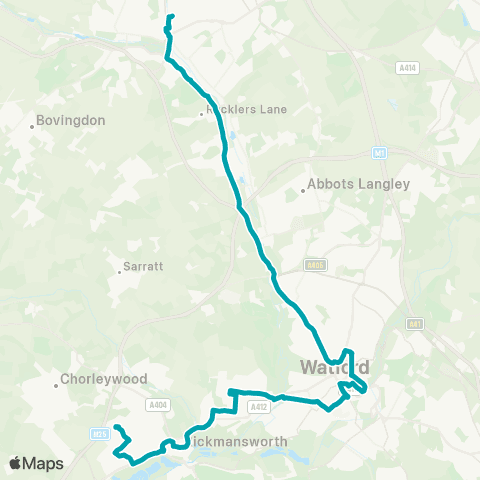 Arriva Herts and Essex Oakfield - Marlowes map