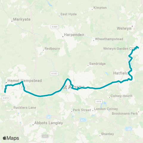 Arriva Herts and Essex Riverside - Bus Station map