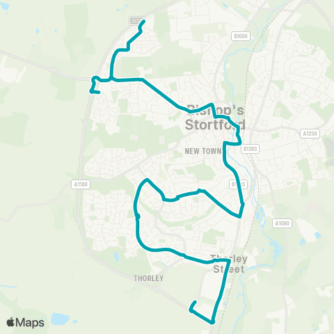 Arriva Herts and Essex High School - Tesco map