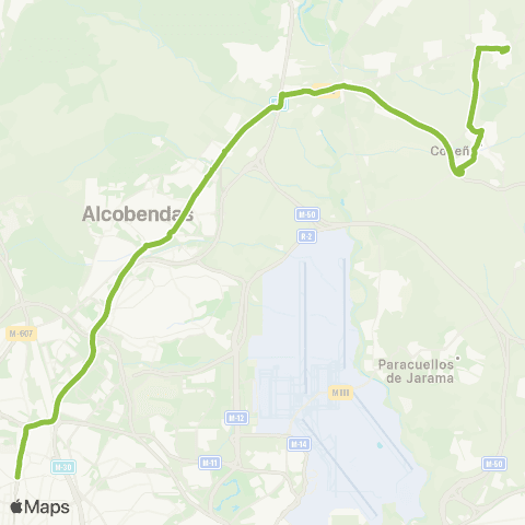 Autobuses Interurbanos Madrid (Plaza de Castilla)-Cobeña-Algete map