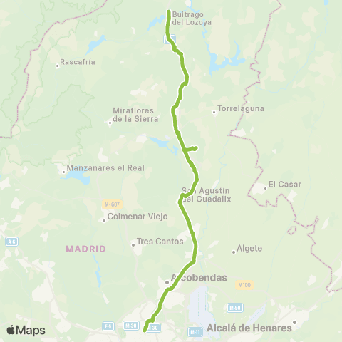 Autobuses Interurbanos Madrid (Plaza de Castilla)-Buitrago map