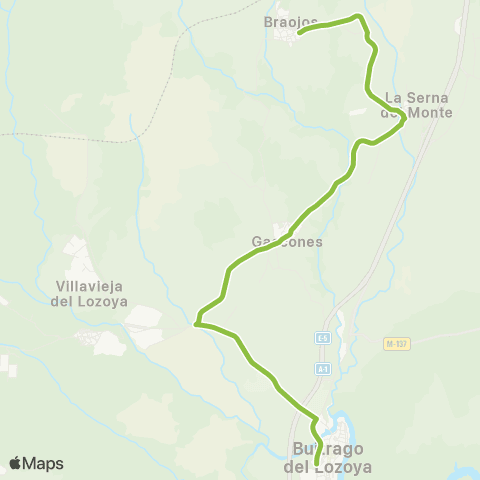 Autobuses Interurbanos Buitrago-Braojos map