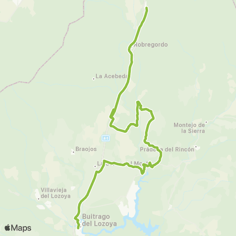 Autobuses Interurbanos Buitrago-Somosierra map