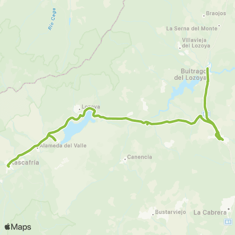 Autobuses Interurbanos Buitrago-Lozoyuela-Rascafría map