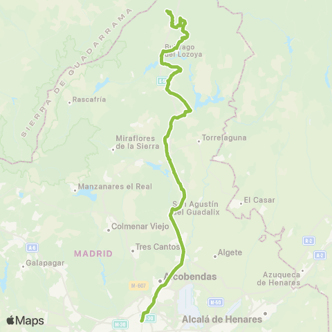 Autobuses Interurbanos Madrid (Plaza de Castilla)-la Acebeda map