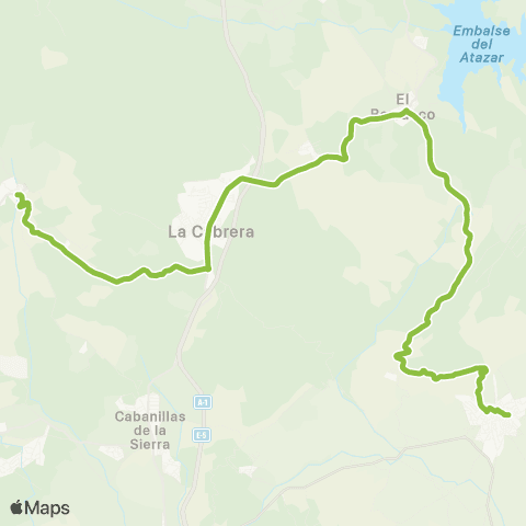 Autobuses Interurbanos Torrelaguna-el Berrueco-la Cabrera-Valdemanco map