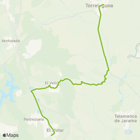 Autobuses Interurbanos Torrelaguna-el Vellón-el Molar map