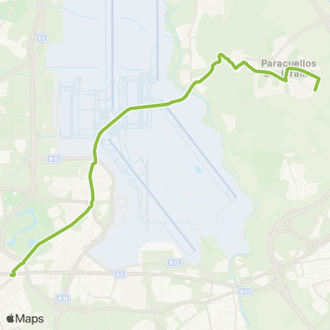 Autobuses Interurbanos Madrid (Canillejas) - Paracuellos (Miramadrid) map