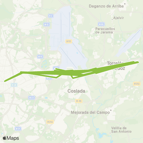 Autobuses Interurbanos Madrid (Avda. América)-Torrejón de Ardoz map