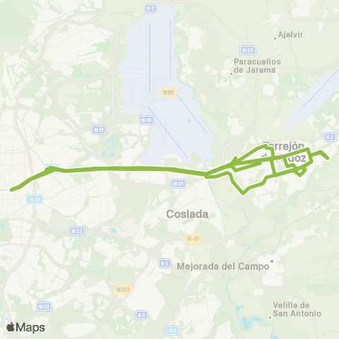 Autobuses Interurbanos Madrid (Avda. América)-Torrejón de Ardoz (la Mancha Amarilla) map