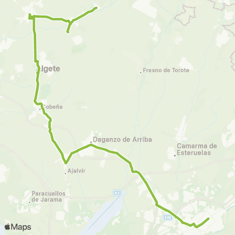 Autobuses Interurbanos Valdeolmos / Fuente el Saz-Alcalá de Henares map