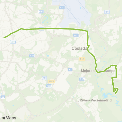 Autobuses Interurbanos Madrid (Avda. América)-San Fernando-Mejorada map