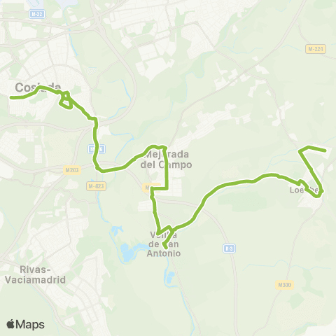 Autobuses Interurbanos Coslada (Ffcc)-Hospital-Loeches map