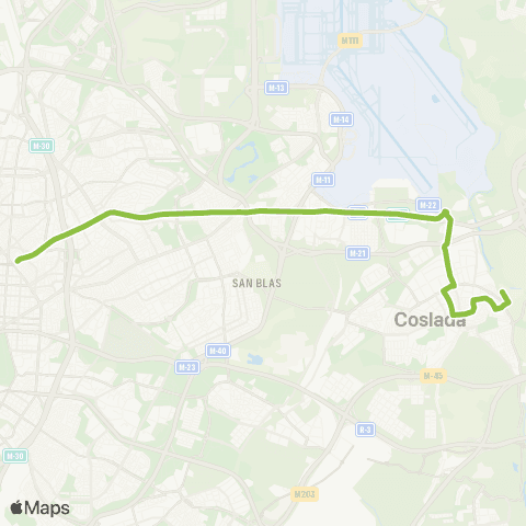 Autobuses Interurbanos Madrid (Avda. América)-Coslada-San Fernando map