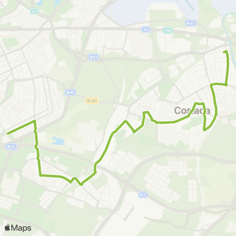 Autobuses Interurbanos Madrid (Alsacia)-Coslada (Barrio Estación) map