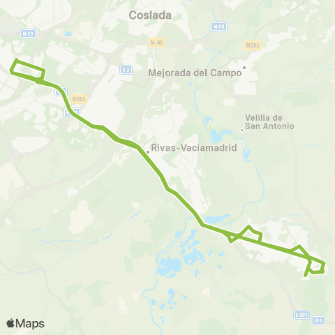 Autobuses Interurbanos Madrid (Pavones)-Arganda (el Mirador) por la Poveda map