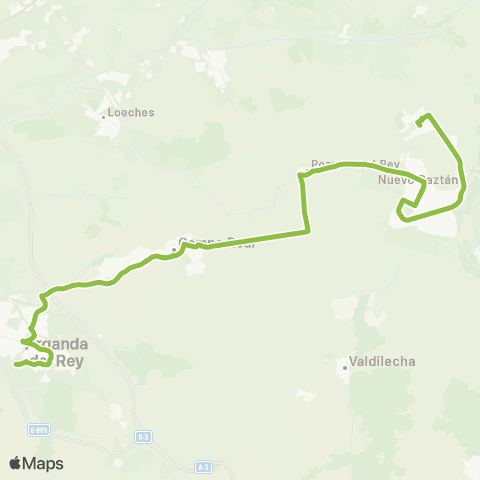 Autobuses Interurbanos Arganda (Hospital)-Villar del Olmo map